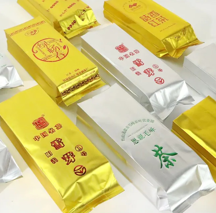 Thiết kế tùy chỉnh in nhựa nhôm Mylar Stand Up pouch Hot Seal Side Gusset Bags Food Tea Coffer Packaging Bag Pouch With Logo