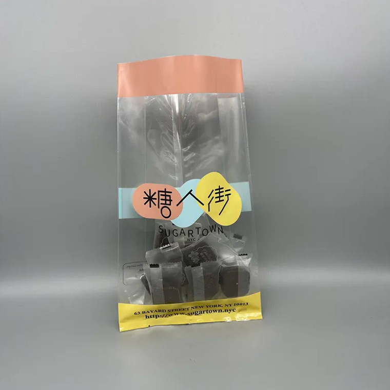Ước tính Back Seal túi mặt rõ ràng Gusset Quad Seal đứng lên thực phẩm hạt đồ ăn nhẹ kẹo tám mặt Seal túi nhựa trong suốt