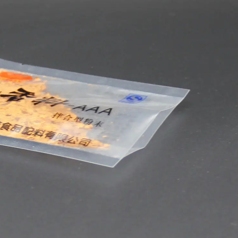Eco Friendly Custom Printed Plastic Small Bag Seasoning Spices Sugar 3 Side Sealing Transparent Food Packaging Sachet (Máy đóng gói thực phẩm trong suốt)