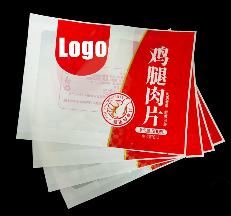 Logo in tùy chỉnh Thịt PE Nylon Tear Notch Mạch mịn Seal Bao bì Bao bì nhiệt