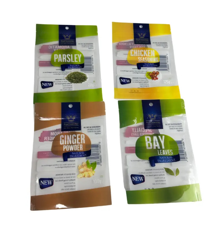Thẻ in tùy chỉnh Laminated 3 bên Seal túi nhựa gia vị gia vị Thẻ ăn được đóng gói Ziplock Mylar Bag