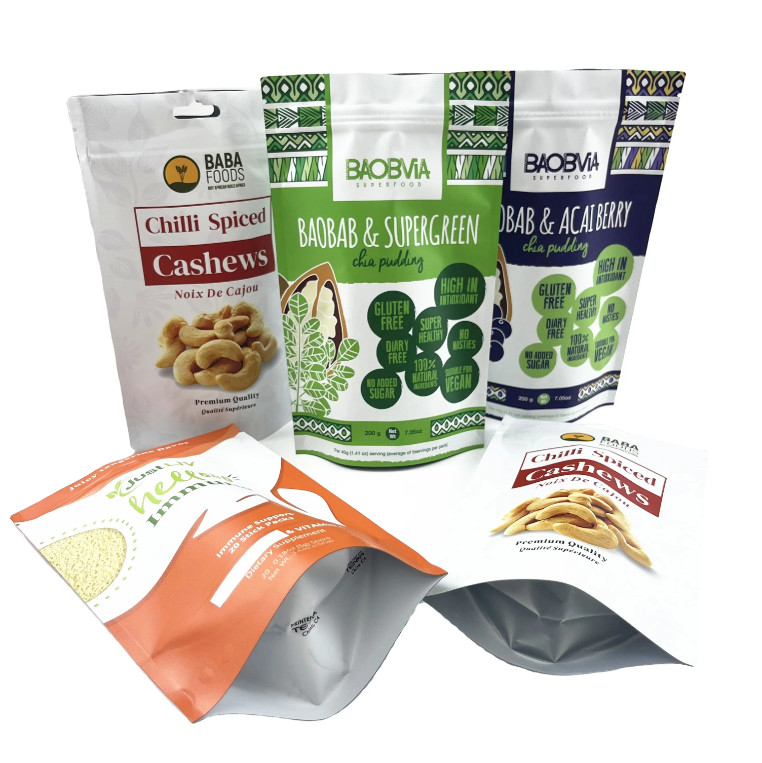 Các mẫu miễn phí túi in kỹ thuật số túi Mylar Zipper chống mùi hạt Cashew Bao bì túi bề mặt mờ
