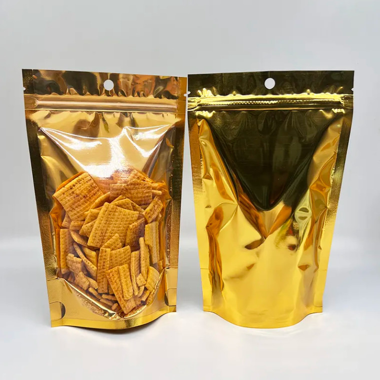 New Transparent PE Plastic Stand-Up Zipper Bag With Silver Gravure Printing Food Packaging For Sugar And Jelly (Thông gói thực phẩm trong đường và kẹo)