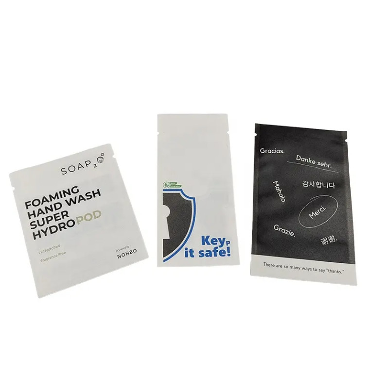 Ba mặt niêm phong túi nhỏ Biodegradable tùy chỉnh in túi cho cà phê trà kẹo đồ ăn nhẹ bao bì thực phẩm túi mẫu
