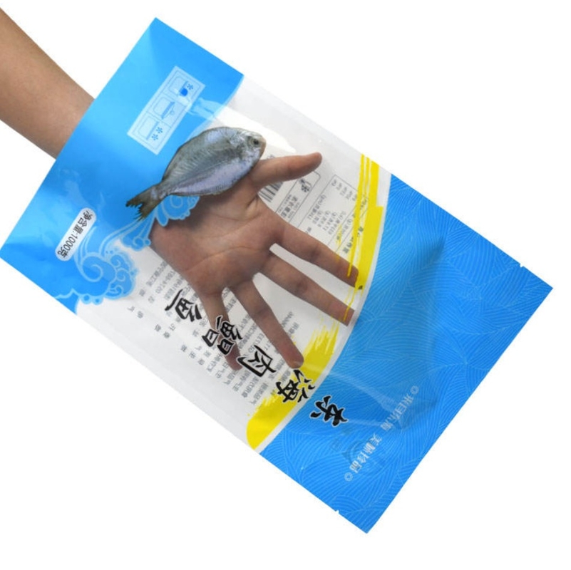 In tùy chỉnh, niêm phong nhiệt, mảng, túi phẳng nylon chống rò rỉ, bao bì thực phẩm đông lạnh thịt và cá bằng nhựa, túi chân không