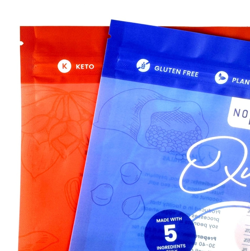 Nhập khẩu bán buôn tùy chỉnh in ba mặt đóng kín túi, chất lượng thực phẩm túi nhựa polyethylene, với cửa sổ và bít-cít có thể sử dụng lại zipper