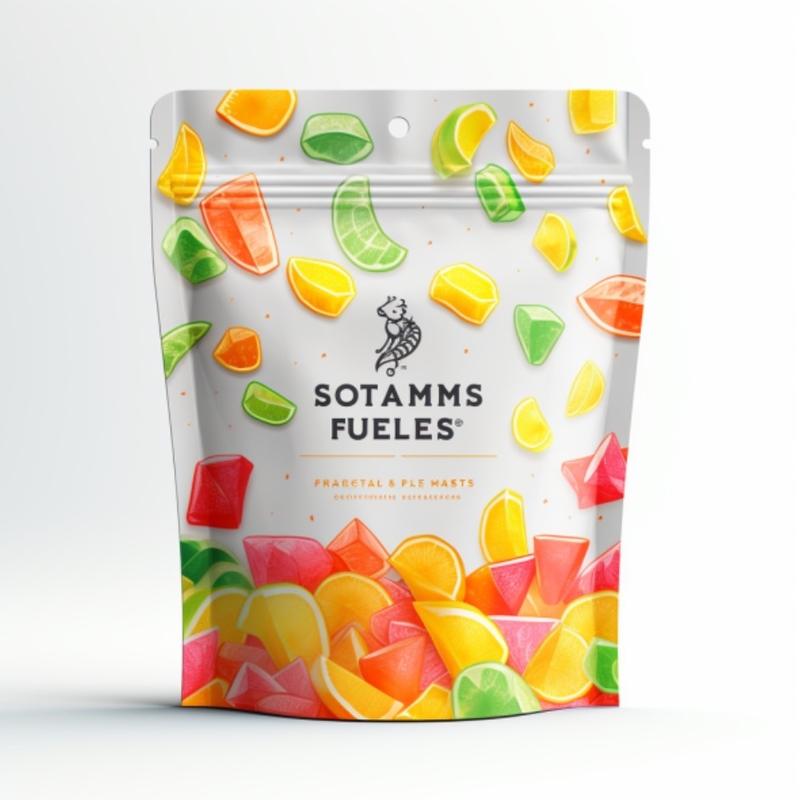 Vật liệu nhựa Laminated Eco-Friendly Gummy Bag Vỏ vải thẳng thắn Bao bì 100% tái chế chất lượng cao chống ẩm