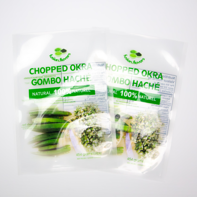 in kỹ thuật số tùy chỉnh trong suốt 1 pound cắt Okra bao bì túi nhựa rau túi chân không