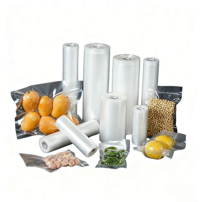 Túi hút chân không nylon trong suốt in theo yêu cầu bán sỉ, một mặt trong suốt cho thịt hoặc rau củ