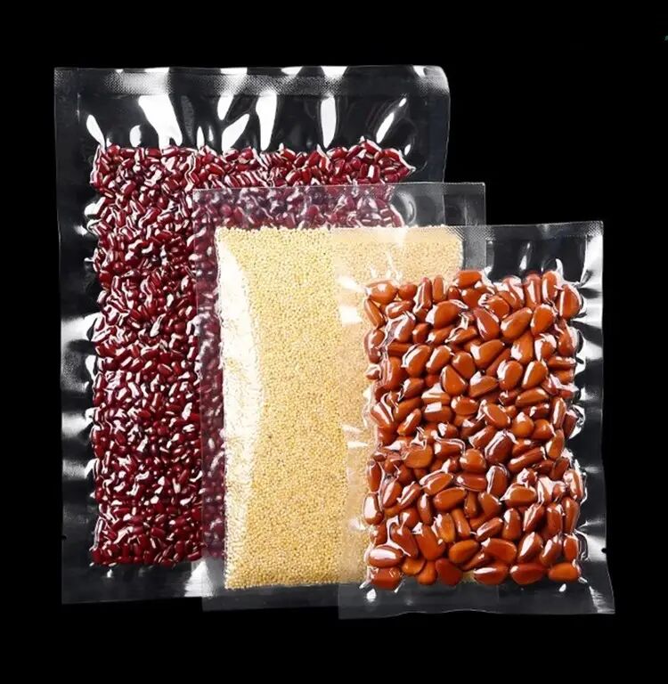 Nhà máy bán trực tiếp của tùy chỉnh ba mặt ni-lôn đóng kín túi đóng gói thực phẩm, cao minh bạch túi chân không thực phẩm, PE túi nhựa, 100pcs